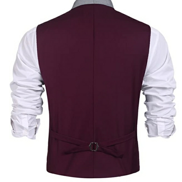 Men's Suit Vest Slim Fit Business Wedding Vest - Picture 3 of 3